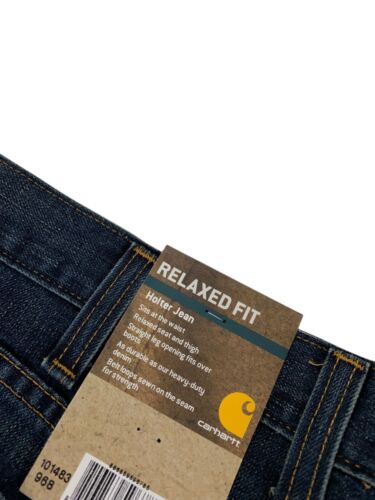 NEU Carhartt Holter Relaxed Fit Herren Denim Jeans Bed Rock dunkelblau 101483-968 - Bild 11 von 12