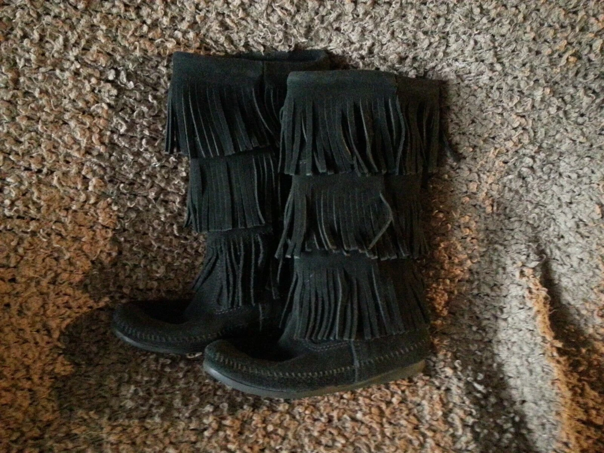Women's 3 layer fringe boots sale