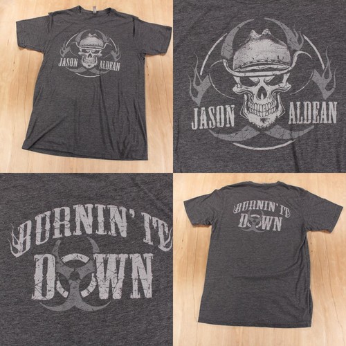 Jason Aldean Burn It Down 2014 tour t-shirt MEDIUM country rock pop star 00s y2k