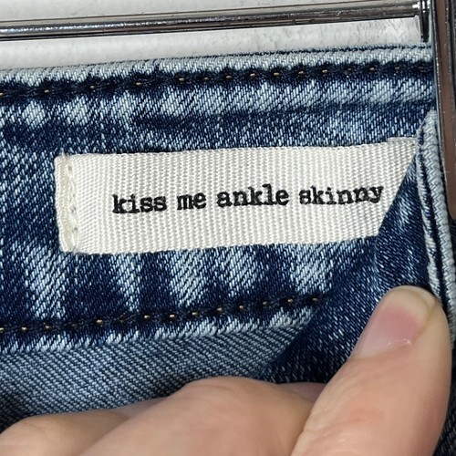 Jessica Simpson Women's Kiss Me Ankle Skinny Jeans 29 Floral Low Rise Raw Hem - Picture 9 of 12