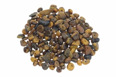 50 g (19,50   */ 100 g) Tigerauge Edelstein Splitter gebohrt 50 Gramm - Ø8-11mm 