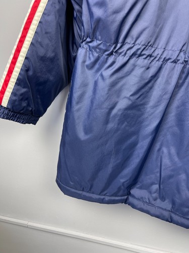 Vintage Adidas Parka Soccer Long Hooded Jacket Blue Logo L - Picture 12 of 12