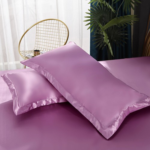 Fundas de almohada lisas de satén fundas de almohada ropa de cama dormitorio funda de almohada - Imagen 31 de 53