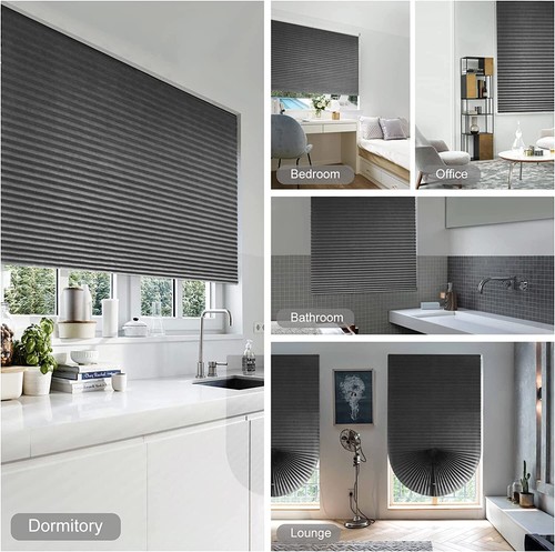 Cordless Blackout Pleated Fabric Shade Window Blind Sun UV Half Blind Roller - Picture 7 of 14