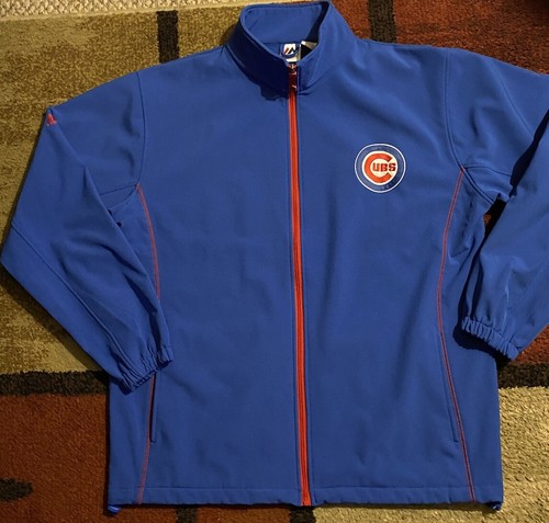 Chicago Cubs Majestic Jacket XLT Full Zip Blue Men’s - Picture 1 of 8