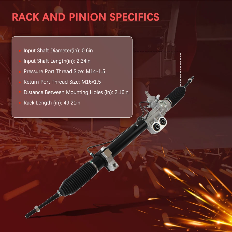 Estante y piñón de dirección asistida para 04-15 Nissan Titan Armada Infiniti 5,6 L 26-3023 Foto 3 de 4