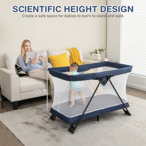 Foldable Newborn Baby Infant Toddler Playard Playpen Travel Crib Nursery Center - Picture 4 of 10