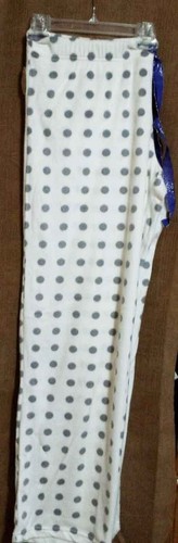 NWT L Flirtitude Mujeres Blanco Gris Polka Puntos Forro Forro Pijama Pantalones y Banda Elástica - Imagen 11 de 12