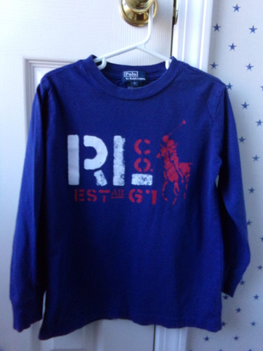 FLAW Vtg Ralph Lauren BIG PONY T-Shirt Boys 6 POLO Retro Red White Blue - Picture 12 of 23