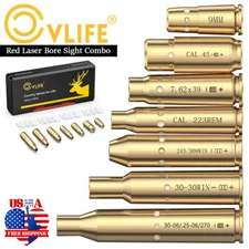 7PCS Red Laser Bore Sight Kit Brass Boresighter Combo w/ Storage Box - ALL IN 1