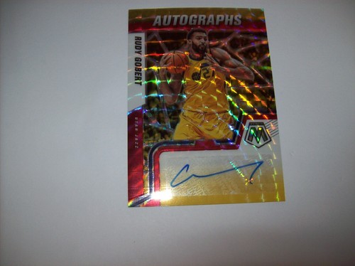 2021-22 Mosaik rot & gelb Fusion Prizm #AM-RGG Rudy Gobert Auto neuwertig kostenloser Versand - Bild 2 von 4