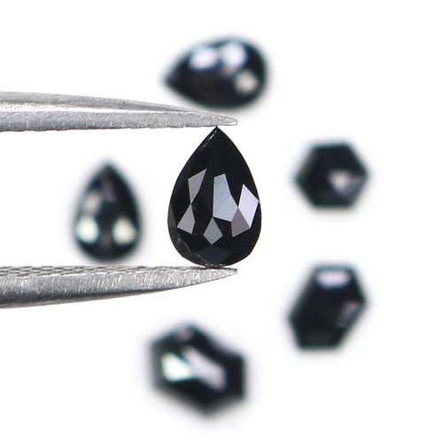 Natural Loose Mix Shape Black Color Diamond 0.98 CT 5.03 MM Rose Cut KDL2701 - Picture 5 of 8
