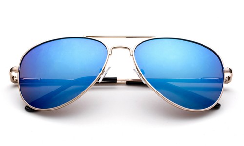 Boys Girls Aviator Sunglasses Stainless Steel Kids Spring Hinge Colorful Lens - Picture 1 of 9