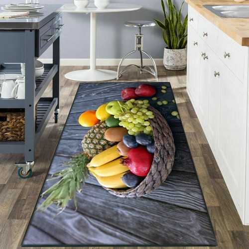 Neu 3D rutschfeste Küche Flur Läufer Teppiche waschbare Matte Boden Teppich Türmatten - Bild 31 von 42