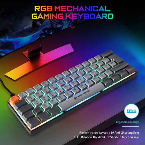 60% Wired Mechanical Keyboard Mixed Color,PBT Dye-Sub XDA Keycaps,RGB for Gamers - Picture 48 of 63