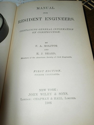 Manual For Resident Engineers F. A. Molitor & E J Beard 1906 HC Book 1st Edition - Imagen 2 de 12