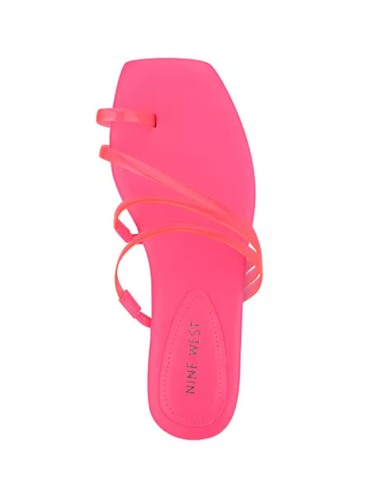 Nine West Women's Darbie Square Toe-Ring Sandals Pink Sz 9 or Turquoise Sz 7.5 - Picture 4 of 10