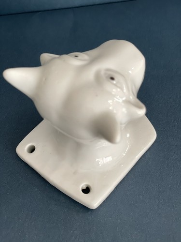 Seltenes 4er Set Keramik Tierköpfe für Wanddekor oder Kleiderbügel - Bild 10 von 20