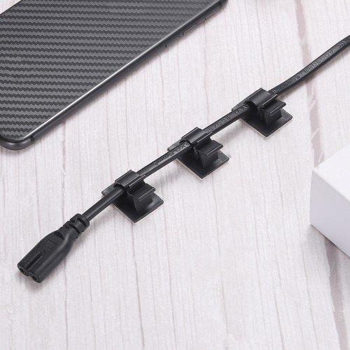 30Pcs Adhesive Cable Management Clip PE Cord Clamps 17-20mm Adjustable Black - Afbeelding 5 van 5