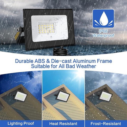 LED Strahler Außen Scheinwerfer Fluter mit Bewegungsmelder 20W 30W 50W 100W - Bild 2 von 23