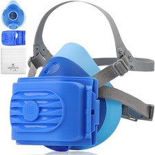 Reusable Half Face Respirator Mask with 6 Filters for Dust,Painting, Sanding,...