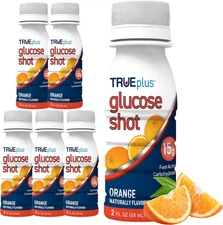 TRUEplus Glucose Shots 6 Bottles - Orange 2 Fl Oz (Pack of 6)
