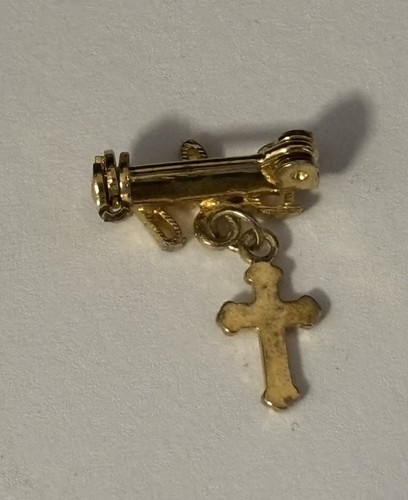 “Baby” Cross Darling Little 1/2” Wide Gold Tone Pin - Picture 3 of 3