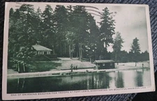 World War 2 Fort Lewis Lake American Fishing And Swimming Postcard 