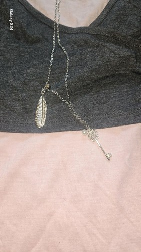 Xtraordinary Girls Layered Top With Attatched Necklace XL Grey Pink Balletcore - Picture 8 of 8