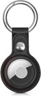 Leather Air Tag Holder/Key Ring, black