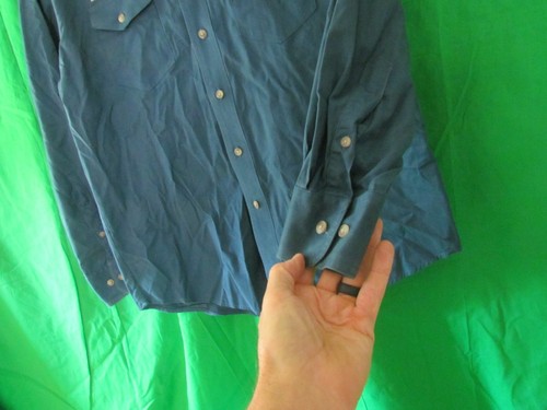 Wrangler Professional Bull Riding PBR Shirt Mens Size Medium Long Sleeve Blue - Picture 5 of 6
