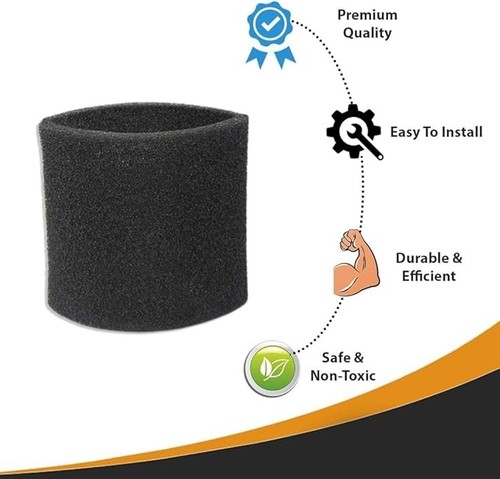 (4) Fits For EnviroCare Shop Vac246 Foam Filter Sleeve for 1, 1.5, 2, 2.5, 3, 4, - Picture 2 of 4