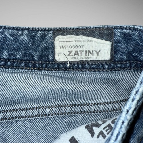 Diesel Zatiny Jean Shorts Adult 32x9 Blue Denim Cutoff Jorts 0800Z Frayed Hem - Picture 6 of 11