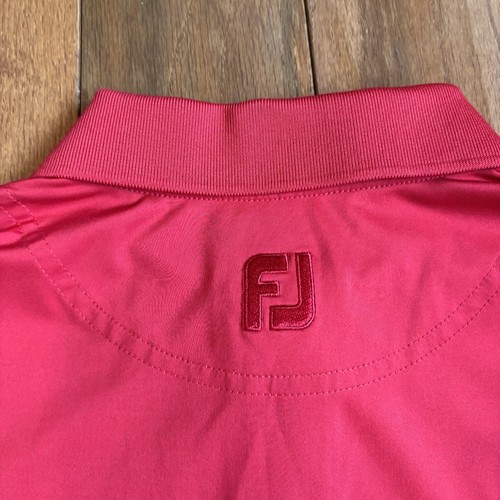 Mens Footjoy Titleist Golf Polo Shirt Solid Red Polyester Spandex sz Small - Picture 11 of 11