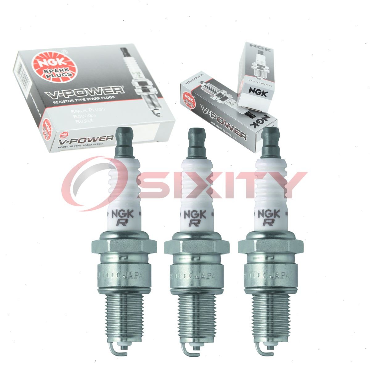 3 pcs NGK V-Power Spark Plugs for 1985-1988 Pontiac Firefly 1.0L L3 - Engine mn