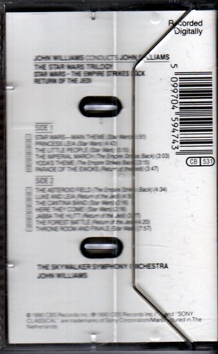 JOHN WILLIAMS CONDUCTS THE STAR WARS TRILOGY CASSETTE TAPE-ORIGINAL 1990 RELEASE - Picture 2 of 2