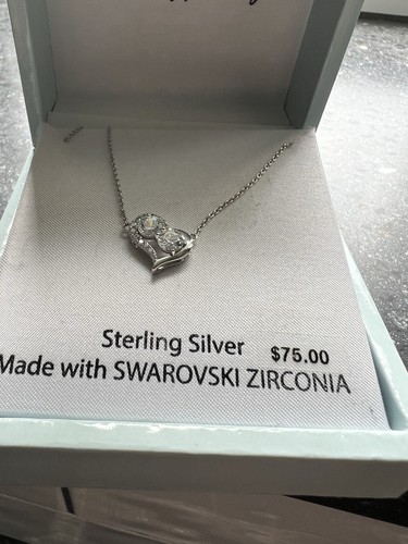 Collier coeur cristal entrelacé Swarovski vintage neuf en argent 925 avec coffret cadeau - Photo 12/16