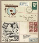 Australia 1950 1955 FDC REGISTERED Cover x2 inc Olympic Imprint Block 4