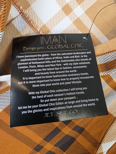Iman Hemd Damen XS braun weiß kariert Global Chic Rollriegelärmel Stretch Oberteil - Bild 3 von 13