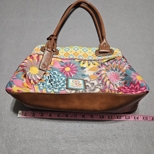 Lilly Bloom Purse Double Handle Zippered Bag Colorful Vibrant Floral  - Picture 5 of 10