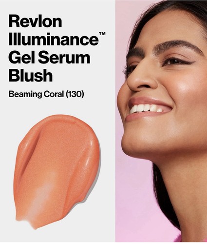 Revlon Illuminance Gel Serum Blush Superfood Complex 130 Beaming Coral - Picture 2 of 7