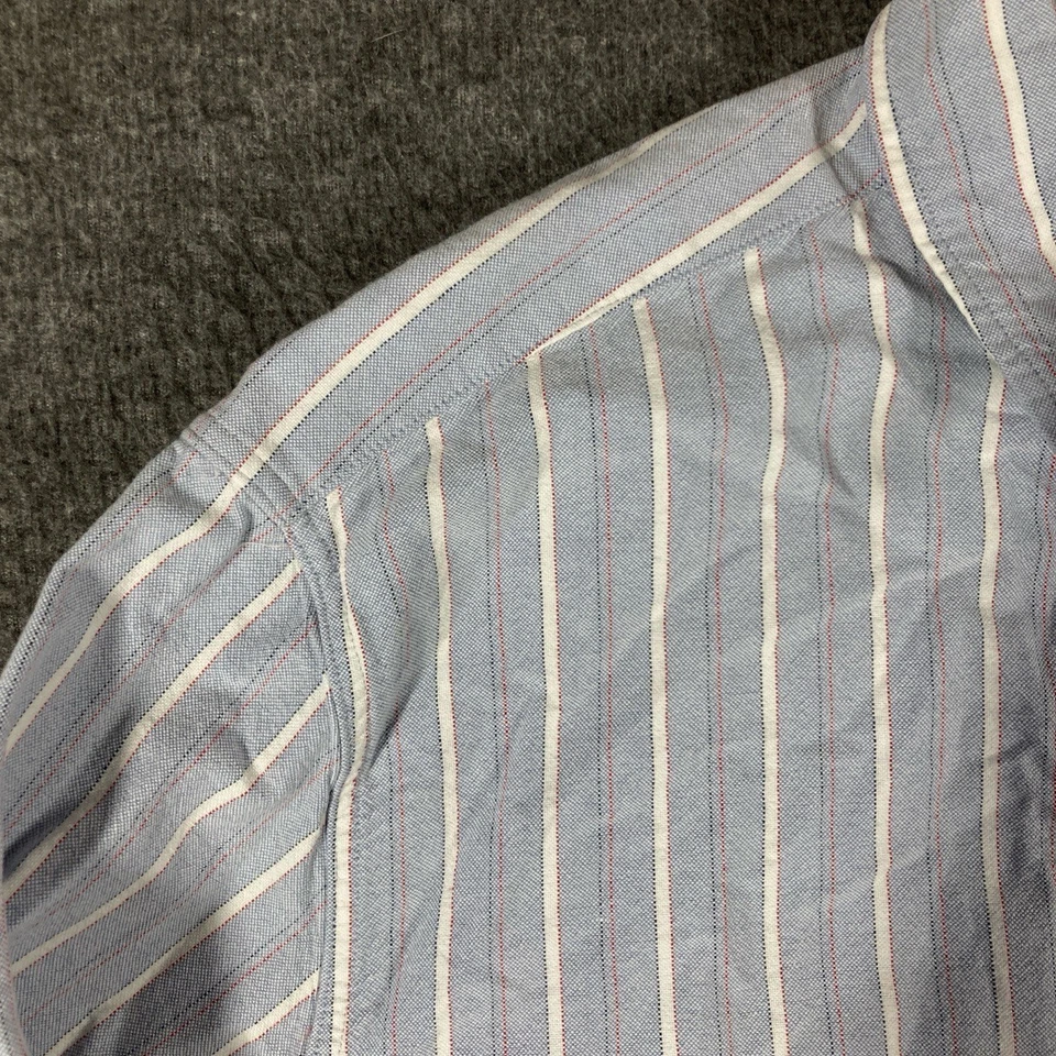 Rag Bone Fit 2 Oxford Shirt Mens Large Striped Blue Long Sleeve Collared - Image 2 of 4