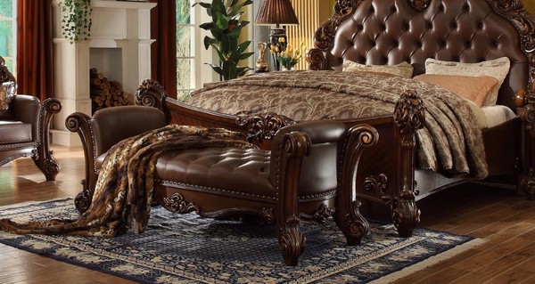 Sitz Polster Bank Polster Sitz Hocker Bank Leder Holz Stil Designer Chesterfield-image