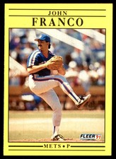 John Franco 1991 Fleer #147 New York Mets MLB READ FREE SHIPPING AutographDen