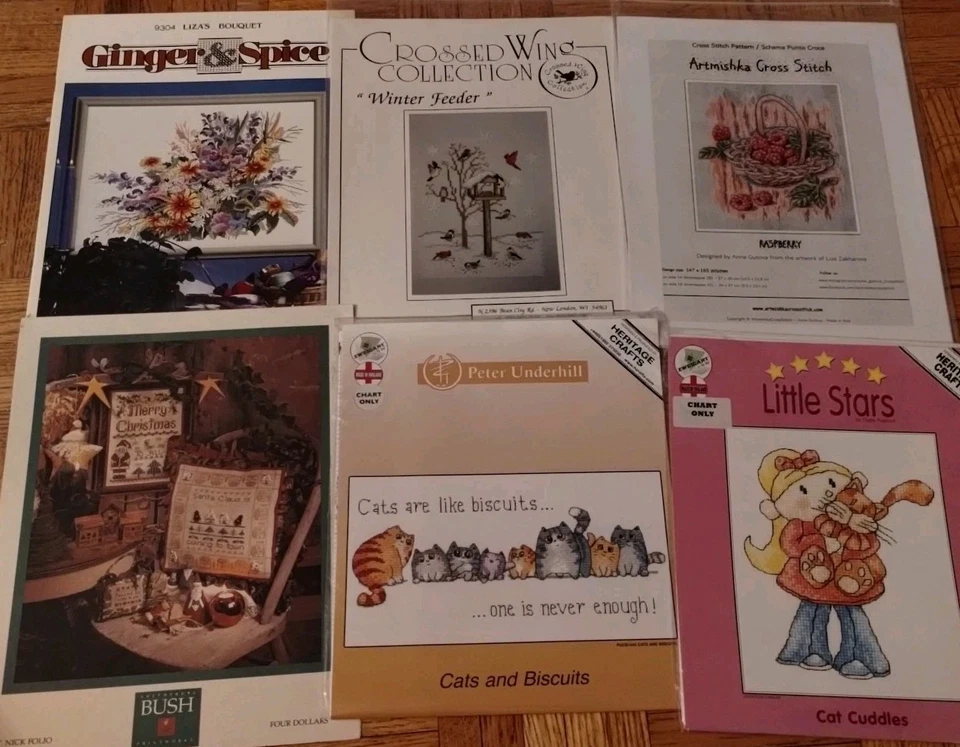 CROSS STITCH BLACKWORK NEEDLEPOINT CHARTS & KITS LOT - Image 3 of 4