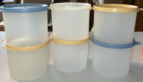 De colección Tupperware Tazón Transparente Congelador/Contenedores de Almacenamiento con Tapas #250 Lote de 6 - Imagen 2 de 4