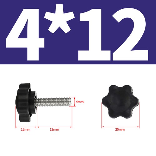 M4 M5 M6 M8 M10 M12 Plastic Star knob Clamping Nut Screw Machine Handle Black - Picture 14 of 59