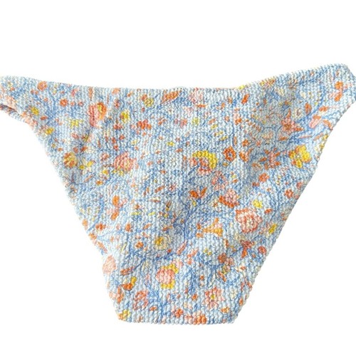 J Crew Scrunchie Hipster Bikinihose Nachmittag Blumen niedriger Bund blau M - Bild 7 von 8