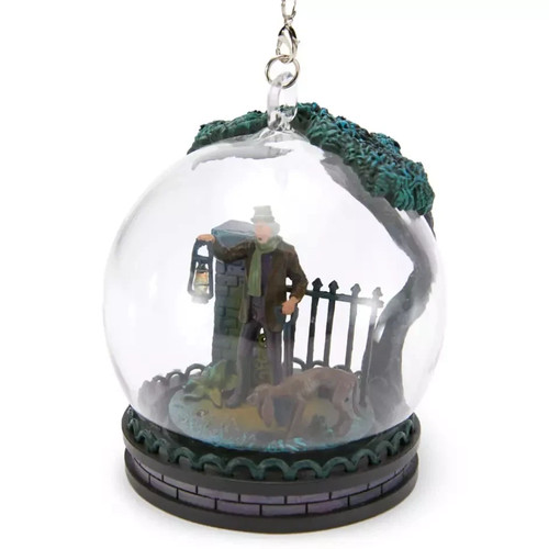 2024 Disney Parks Haunted Mansion Hausmeister & Hund beleuchtet Glas Ornament Neu im Karton - Bild 5 von 6