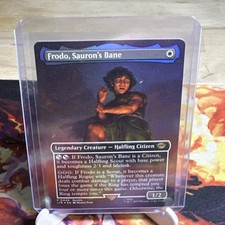 FOIL Borderless FRODO, SAURON'S BANE mtg NM-M Lord of Rings Rare Scene 448